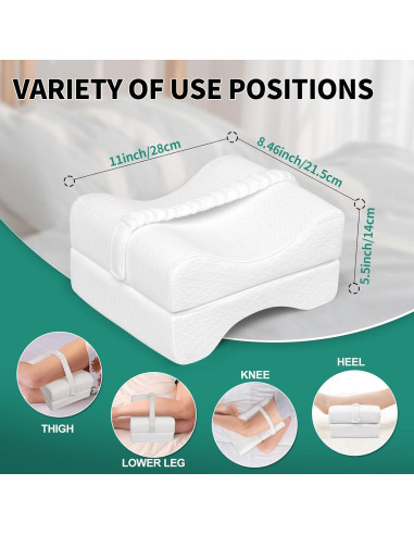 Almohada para Rodillas Pozico Ajustable Ergonómica Blanca