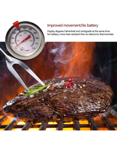 Termómetro de Dial KT THERMO 30.48 cm Acero Inoxidable