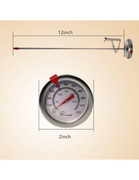 Termómetro de Dial KT THERMO 30.48 cm Acero Inoxidable