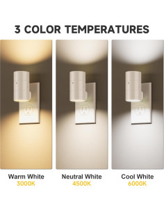 Luces Nocturnas Enchufadas NIORSUN 3 Modos Regulables 0-100LM 2