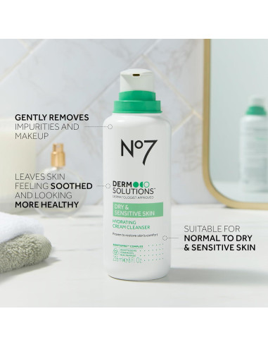 Limpiador Facial Hidratante No7 236.6 ml - Piel Seca y Sensible