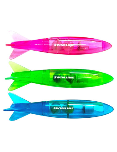 Juguetes de Buceo LED Swimline 3-Pack Torpedos Multicolor