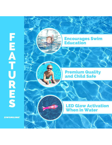 Juguetes de Buceo LED Swimline 3-Pack Torpedos Multicolor