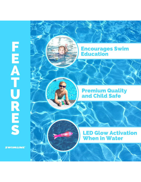 Juguetes de Buceo LED Swimline 3-Pack Torpedos Multicolor