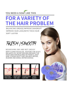 Barra de Champú Orgánico Loobexery para Cabello Gris 150g 2