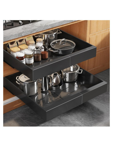 Organizador de Gabinete Expandible Seinloes 2 Paquete Negro