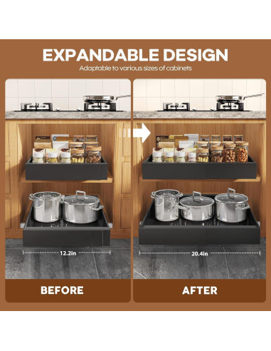 Organizador de Gabinete Expandible Seinloes 2 Paquete Negro