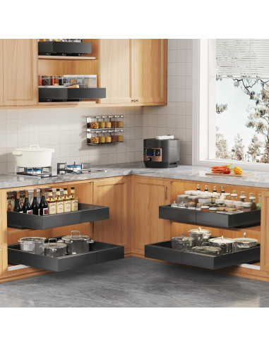 Organizador de Gabinete Expandible Seinloes 2 Paquete Negro