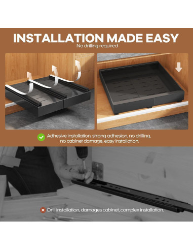 Organizador de Gabinete Expandible Seinloes 2 Paquete Negro