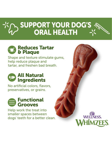 Golosinas Dentales Naturales Wellness WHIMZEES 89 Unidades Pequeñas