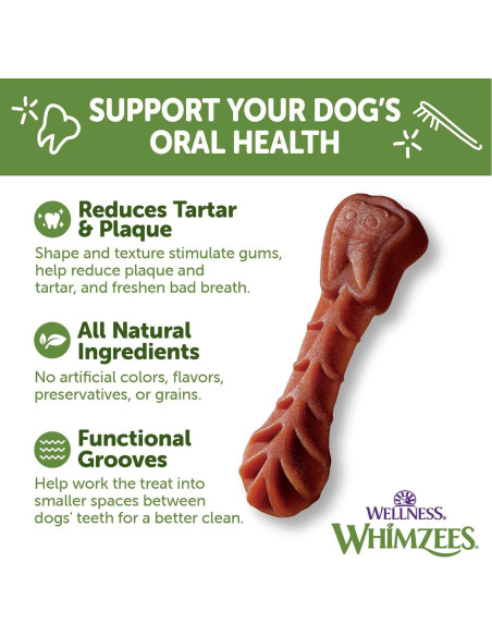 Golosinas Dentales Naturales Wellness WHIMZEES 89 Unidades Pequeñas