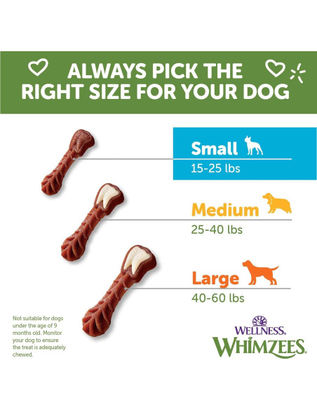 Golosinas Dentales Naturales Wellness WHIMZEES 89 Unidades Pequeñas