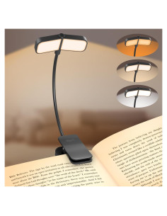 Luz de libro recargable Wingy 16 LED con 3 temperaturas - Negro
