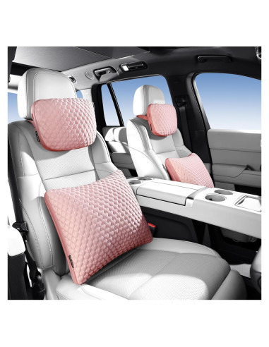 Almohada de Soporte Lumbar y Reposacabezas DOMAL Rosa