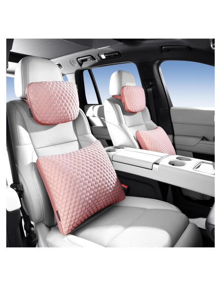 Almohada de Soporte Lumbar y Reposacabezas DOMAL Rosa