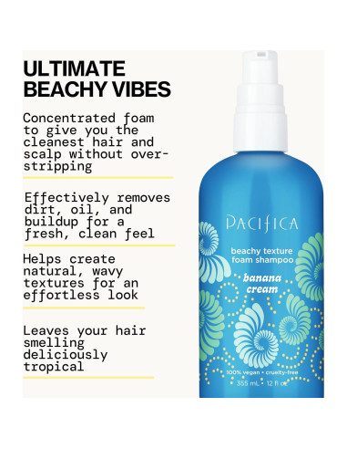 Champú Espumoso Texturizante Pacifica Crema de Plátano 421g