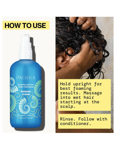 Champú Espumoso Texturizante Pacifica Crema de Plátano 421g