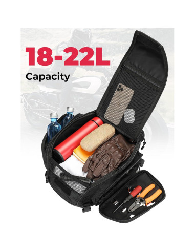 Bolsa de Cola KEMIMOTO para Motocicleta 18-22L Expandible