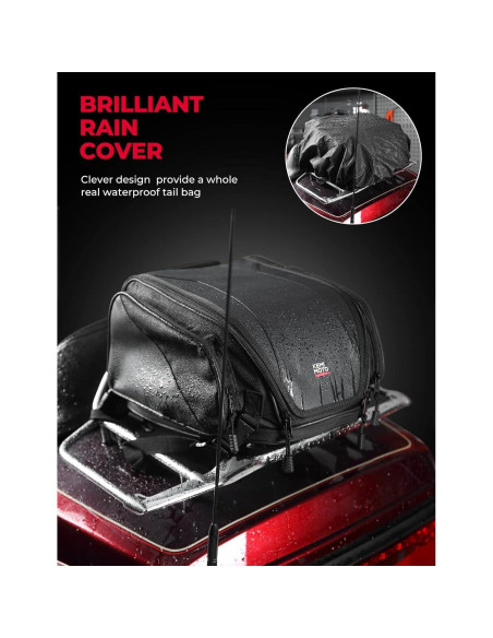Bolsa de Cola KEMIMOTO para Motocicleta 18-22L Expandible