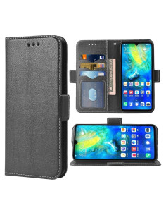 Funda billetera Huawei Mate 20X cuero negro con soporte