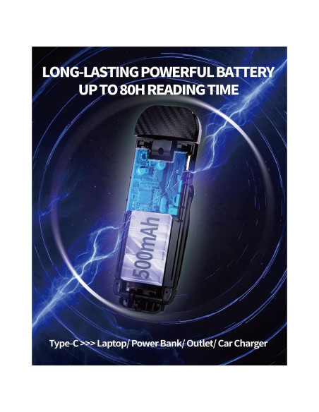 Luz de Lectura Recargable HEMONNKAM con Clip y 5 Brillos