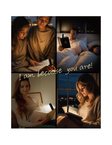 Luz de Lectura Recargable HEMONNKAM con Clip y 5 Brillos