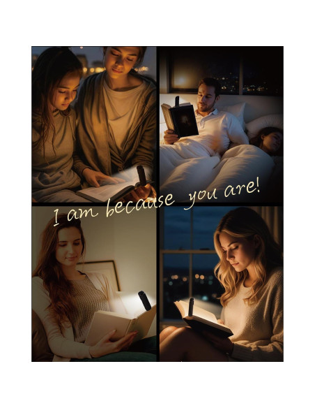 Luz de Lectura Recargable HEMONNKAM con Clip y 5 Brillos