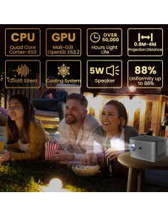 Proyector Full HD 1080P Cosycost HY350 800 ANSI WiFi 6 2