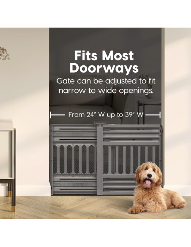 Puerta para Mascotas Expandible IRIS USA 61-99cm Gris