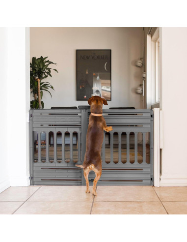 Puerta para Mascotas Expandible IRIS USA 61-99cm Gris
