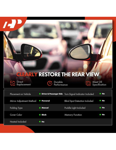 Espejo Retrovisor Eléctrico A-Premium Toyota Prius 2008-2009