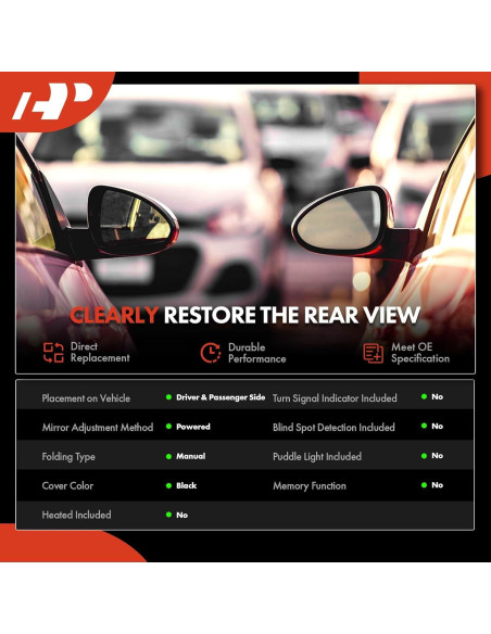 Espejo Retrovisor Eléctrico A-Premium Toyota Prius 2008-2009