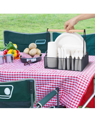 Organizador de Platos de Papel NACIMAX con Mango - 6 Compartimentos