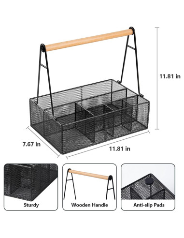 Organizador de Platos de Papel NACIMAX con Mango - 6 Compartimentos