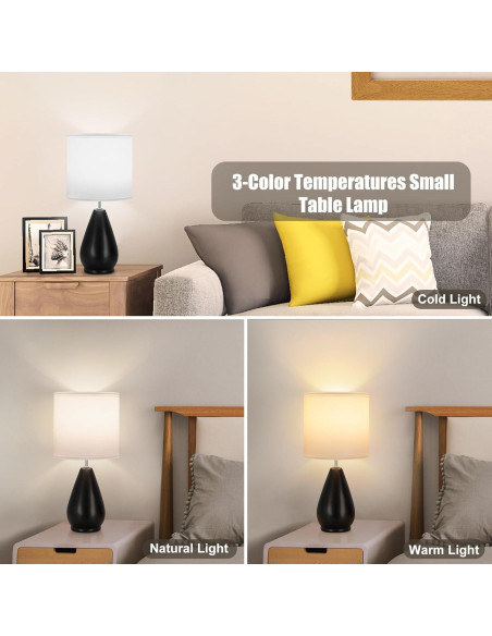 Juego de Lámparas de Mesa Yacoto 2 Piezas Cerámica Negras Juego de Lámparas de Mesa Yacoto 2 Piezas Cerámica Negras