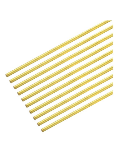 Barra Redonda Sólida de Latón MECCANIXITY 1.5mm x 200mm Paquete de 10
