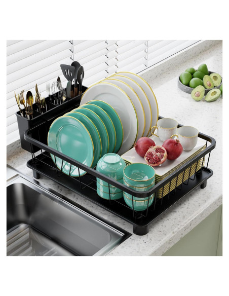 Escurridor de Platos Hiviweer Negro 40x32x14.5 cm Resistente