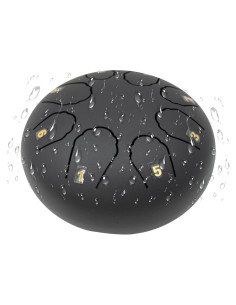 Tambor de Lluvia Eavnbaek 6" 8 Notas Acero Negro con Accesorios