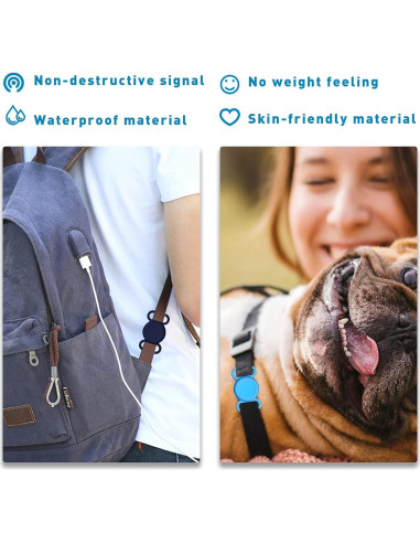 Soporte para Collar de Perro AirTag YAFIYGI Impermeable 2.03-2.54 cm