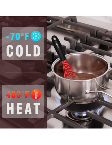 Batidor Mini Walfos Rojo 5 y 7 pulgadas Silicona Antideslizante