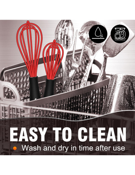 Batidor Mini Walfos Rojo 5 y 7 pulgadas Silicona Antideslizante