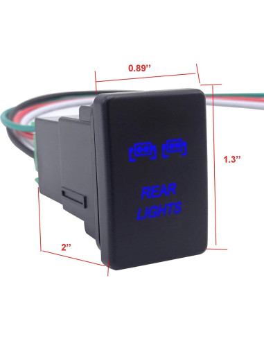 Interruptor pulsador LED Igersaw 12V para Toyota - Azul