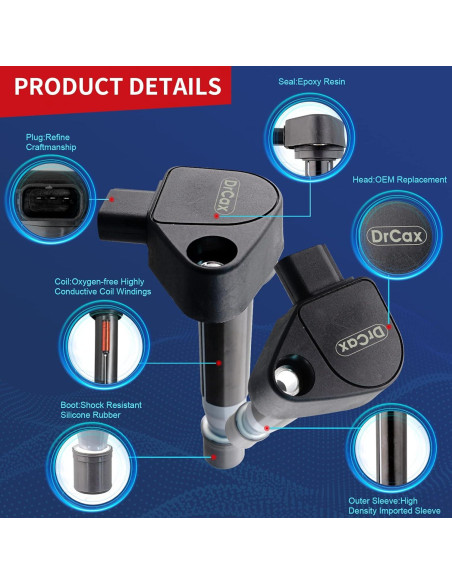 Bobina de Encendido DrCax UF242 Compatible con Honda y Acura