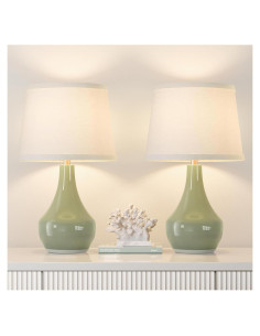 Juego de 2 Lámparas de Mesa Modernas Seealle Verde Salvia 49.3 cm