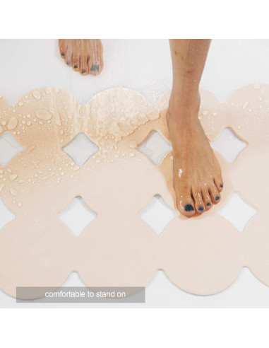 Alfombrilla de baño antideslizante Webos 71x41 cm Beige