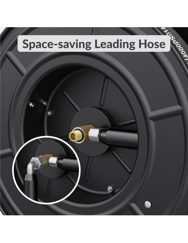 Carrete de Manguera Giraffe Tools 18.3m 4000 PSI Acero Inoxidable