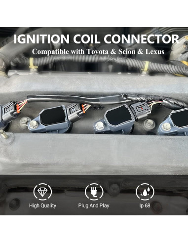 4 Conectores Hembra Bobina de Encendido Yikesai 90980-11885