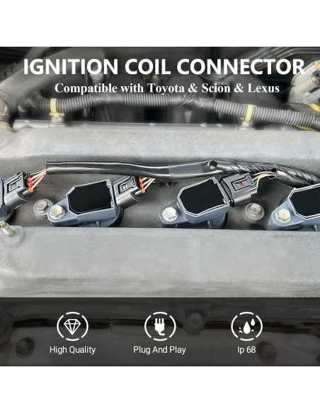 4 Conectores Hembra Bobina de Encendido Yikesai 90980-11885