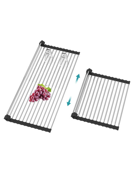Estante de Secado de Platos Expandible BBXTYLY Acero Inoxidable