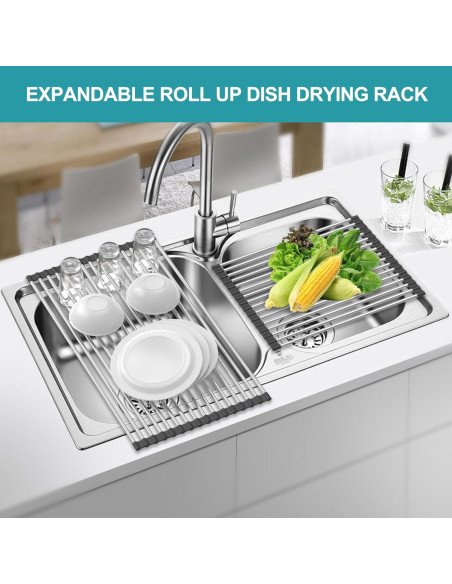 Estante de Secado de Platos Expandible BBXTYLY Acero Inoxidable